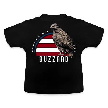 Vintage American Flag Buzzard Vulture Patriotic - Baby Organic T-Shirt with Round Neck - black - Back