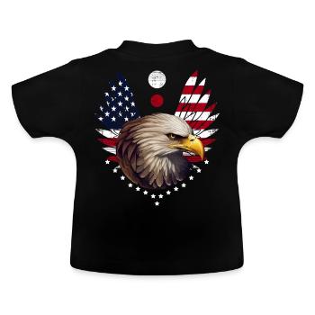 Bald Eagle American Flag US Flag Patriotic Animal - Baby Bio-T-Shirt mit Rundhals - Schwarz - Hinten