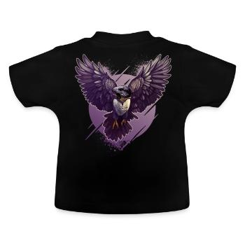 Mystical Buzzard Falcon Eagle Bird Watching Vaporw - Baby Organic T-Shirt with Round Neck - black - Back
