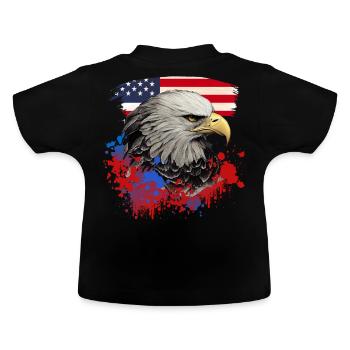 Bientôt Eagle Patriotic American Bird Drapeau américain - T-shirt bio col rond Bébé - noir - Dos
