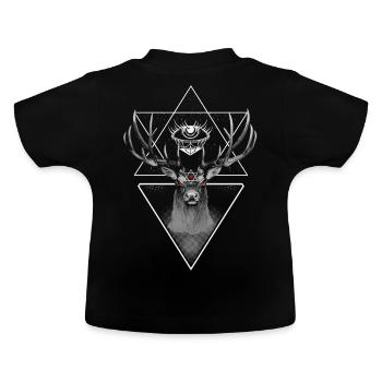 Witch Eye Evil Deer Pentagram Satanic Witchcraft - Baby Bio-T-Shirt mit Rundhals - Schwarz - Hinten