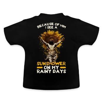 Jésus Positive Inspirante Foi chrétienne Sunfl - T-shirt bio col rond Bébé - noir - Dos