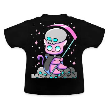 Kawaii Pastel Goth Anime Tarot Card Death Cute Wit - Baby Bio-T-Shirt mit Rundhals - Schwarz - Hinten