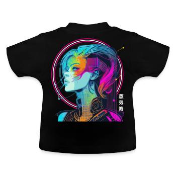 Esthétique Vaporwave Sci Fi Girl Futuriste Japones - T-shirt bio col rond Bébé - noir - Dos