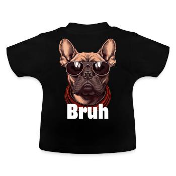 Bruh Français Bulldog Funny Frenchie Dog Lover - T-shirt bio col rond Bébé - noir - Dos