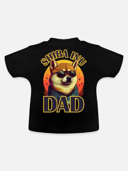 Shiba Inu Dad Retro Dog Lover Funny Cute Pet - Maglietta ecologica con scollo rotondo per neonato - nero