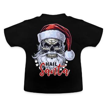 Funny Hail Santa Claus Skull Skeleton Antichrist C - Baby Bio-T-Shirt mit Rundhals - Schwarz - Hinten