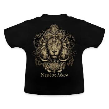 Tête de Lion de Némée Mythologie grecque antique Léo Zodia - T-shirt bio col rond Bébé - noir - Dos