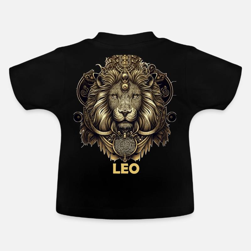 Horoscope du Lion Astrologie du Lion Horoscope du signe - T-shirt bio col rond Bébé - noir
