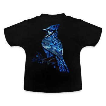 Geai Bleu Géométrique Oiseau Coloré Abstrait Wat - T-shirt bio col rond Bébé - noir - Dos