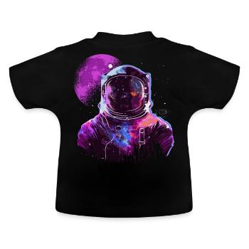 Astronaute de l’espace Vaporwave Spaceman Amateur d’astronomie - T-shirt bio col rond Bébé - noir - Dos