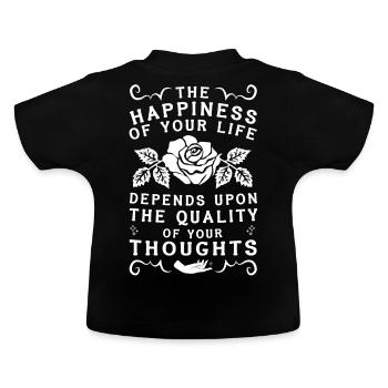 Marc Aurèle Philosophie stoïcienne Bonheur Citation W - T-shirt bio col rond Bébé - noir - Dos