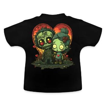 Cute Chibi Zombie Corpse Horror Apocalyptic Valent - Baby Organic T-Shirt with Round Neck - black - Back