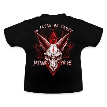 Occult Baphomet Goat Satanic Pentagram Satanism Wi - Baby Organic T-Shirt with Round Neck - black - Back