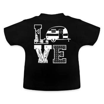 LOVE Camping Leben: Entspannung in der Natur - Baby Bio-T-Shirt mit Rundhals - Schwarz - Hinten
