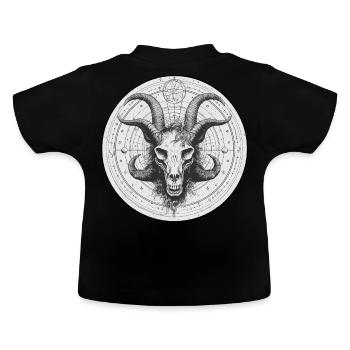 Creepy Satanic Baphomet Skull Unholy Mystic Occult - Baby Bio-T-Shirt mit Rundhals - Schwarz - Hinten