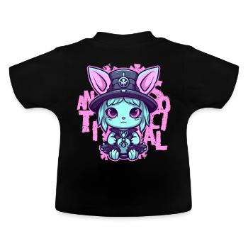 Antisocial Kawaii Pastel Goth Cat Gothic Menhera - Baby Bio-T-Shirt mit Rundhals - Schwarz - Hinten