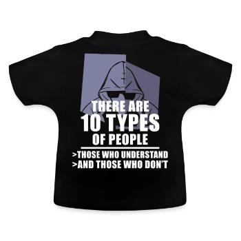Funny Binary Code Saying Computer Science Programm - Baby Bio-T-Shirt mit Rundhals - Schwarz - Hinten