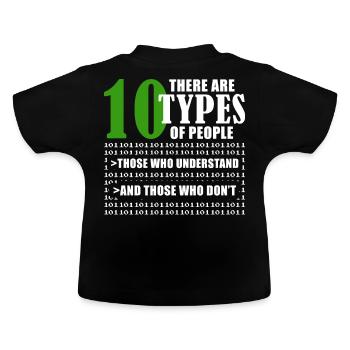 Binary Code Funny Programmer Saying Coding - Baby Bio-T-Shirt mit Rundhals - Schwarz - Hinten