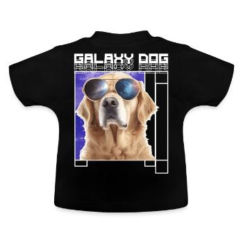 Galaxy Dog Golden Retriever Galaxy Sunglasses Dog - Baby Bio-T-Shirt mit Rundhals - Schwarz - Hinten