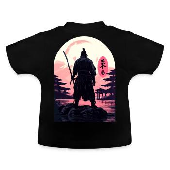 Bushido Code Anime Samurai Japanese Landscape Kanj - Baby Bio-T-Shirt mit Rundhals - Schwarz - Hinten