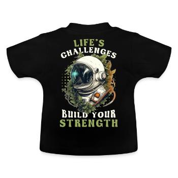 Spaceman Helmet Mindfulness Quote Astronaut Aesthe - Baby Bio-T-Shirt mit Rundhals - Schwarz - Hinten