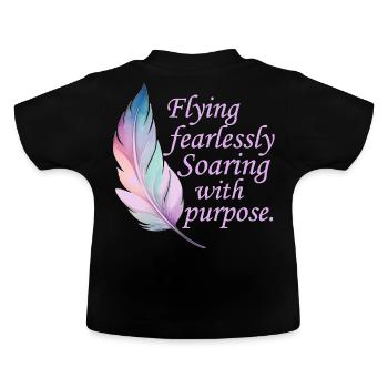 Flying Fearlessly Soaring With Purpose Pastel Boho - Baby Bio-T-Shirt mit Rundhals - Schwarz - Hinten