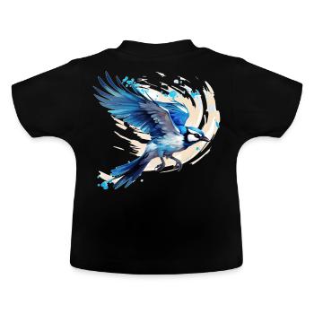 Blue Jay Bird Watching Vintage Birding Birdwatcher - Baby Bio-T-Shirt mit Rundhals - Schwarz - Hinten