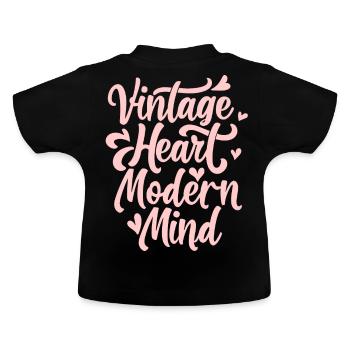 Vintage Heart Modern Mind Kawaii Groovy Retro Aest - Baby Bio-T-Shirt mit Rundhals - Schwarz - Hinten