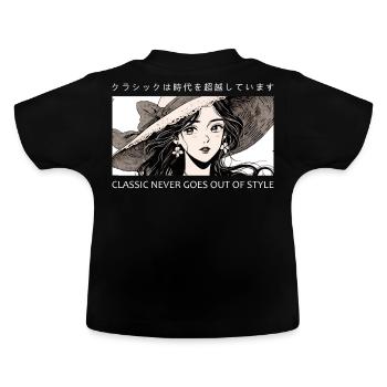Classic Never Goes Out Of Style Vintage Anime Aest - Baby Bio-T-Shirt mit Rundhals - Schwarz - Hinten