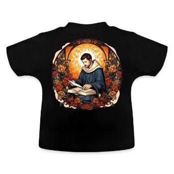 St Dominic De Guzman Renaissance Catholic Saint - Baby Bio-T-Shirt mit Rundhals - Schwarz - Hinten