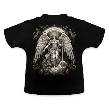 St Michael The Archangel Catholic Saint Religious - Baby Bio-T-Shirt mit Rundhals - Schwarz - Hinten