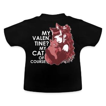 My Valentine Cat Goth Girl Harajuku Emo Anime Aest - Baby Bio-T-Shirt mit Rundhals - Schwarz - Hinten