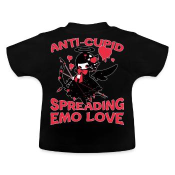 Anti Cupid Spreading Emo Love Gothic Cupid Creepy - Baby Bio-T-Shirt mit Rundhals - Schwarz - Hinten