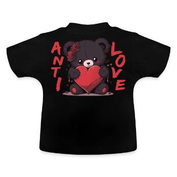 Anti Love Dark Teddy Bear With Heart Emo Valentine - Baby Bio-T-Shirt mit Rundhals - Schwarz - Hinten