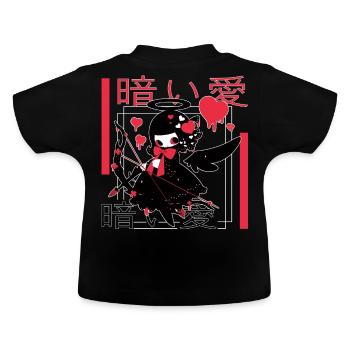 Goth Cupid Harajuku Emo Japanese Punk Aesthetic - Baby Bio-T-Shirt mit Rundhals - Schwarz - Hinten