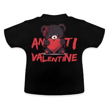 Anti Valentine Cute Black Teddy Bear With Heart Go - Baby Bio-T-Shirt mit Rundhals - Schwarz - Hinten