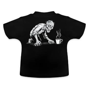 Zombie Undead Coffee Lover Horror Death Decaf - Baby Bio-T-Shirt mit Rundhals - Schwarz - Hinten