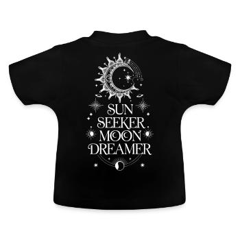 Celestial Moon Sun Witchy Astrology Lover Pagan - Baby Organic T-Shirt with Round Neck - black - Back