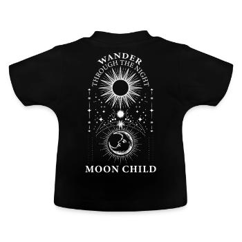 Sun Moon Child Celestial Boho Gothic Astrology Mys - Baby Organic T-Shirt with Round Neck - black - Back