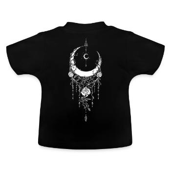 Floral Rose Croissant de Lune Céleste Boho Sorcière Go - T-shirt bio col rond Bébé - noir - Dos