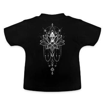 Fleur de Lotus Mystique Mandala Pleine Conscience Gothique - T-shirt bio col rond Bébé - noir - Dos