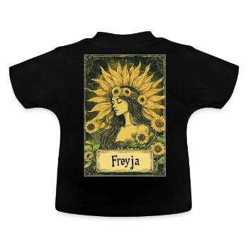 Déesse nordique Freyja Viking Boho Tournesol Tarot C - T-shirt bio col rond Bébé - noir - Dos