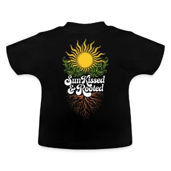 Ensoleillé & Enraciné Boho Soleil Hippie Été Solstique - T-shirt bio col rond Bébé - noir - Dos