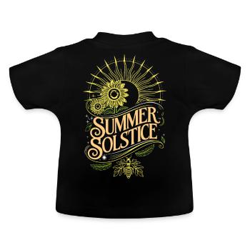 Mystique Solstice d’été Boho Tournesol Hippie Wit - T-shirt bio col rond Bébé - noir - Dos