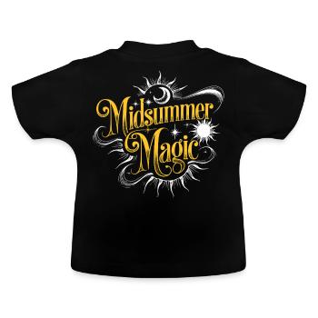 Mystical Midsummer Magic Celestials Witchy Boho Su - Baby Organic T-Shirt with Round Neck - black - Back