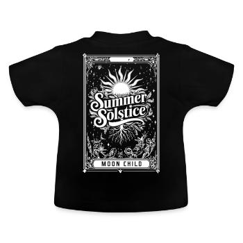 Mystique Boho Soleil Floral Solstice d’été Tarot Car - T-shirt bio col rond Bébé - noir - Dos