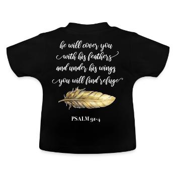 Citation chrétienne - T-shirt bio col rond Bébé - noir - Dos