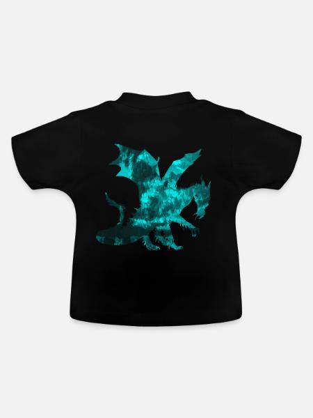 Drachen - Baby Bio-T-Shirt mit Rundhals - Schwarz