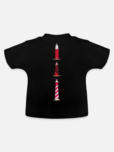 Leuchttürme Texel, Den Oever, Westerlichttoren - Baby Bio-T-Shirt mit Rundhals - Schwarz
